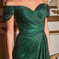 Ladivine CD878 Floor Length Off the Shoulder Glitter Gown