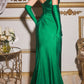 Ladivine CD886 Long Strapless Stretch Satin Gown with Gloves