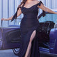 Cinderella Divine CD943C Long Fitted Stretch Jersey Formal Dress Off Shoulder