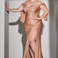 Cinderella Divine CD943C Long Fitted Stretch Jersey Formal Dress Off Shoulder