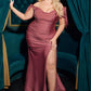 Cinderella Divine CD943C Long Fitted Stretch Jersey Formal Dress Off Shoulder