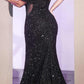 Cinderella Divine CD975 Long Off The Shoulder Sequin Mermaid Gown
