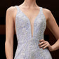 Cinderella Divine CD981 Long Pastel Column Beaded Lace Dress