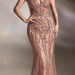 Cinderella Divine CD992 Floor Length Embellished Fitted Mermaid Gown