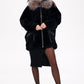 Palermo Genuine Astrakhan Silver Fox Trim Coat