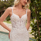 Ladivine CDS432W Mermaid Light Tulle Overlay Over Chantilly Lace Wedding Gown