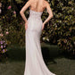 Ladivine CDS465W Long Strapless Lace Bodice Evening Dress