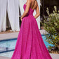 Ladivine CDS483 Long A-Line Sweetheart Glitter Ball Gown