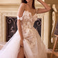 Ladivine CDS498W Lace Appliqued A-Line Tulle Wedding Dress