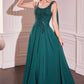 Ladivine CDS509 Dress Chiffon A-Line Gown & Long Cape Sleeves
