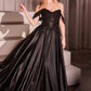Ladivine CDS525 Dress Off The Shoulder Lace & Satin A-Line Prom Gown
