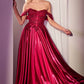 Ladivine CDS525 Dress Off The Shoulder Lace & Satin A-Line Prom Gown