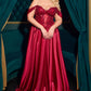 Ladivine CDS525 Dress Off The Shoulder Lace & Satin A-Line Prom Gown