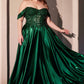 Ladivine CDS525 Dress Off The Shoulder Lace & Satin A-Line Prom Gown