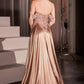 Ladivine CDS525 Dress Off The Shoulder Lace & Satin A-Line Prom Gown