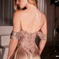 Ladivine CDS525 Dress Off The Shoulder Lace & Satin A-Line Prom Gown