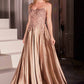 Ladivine CDS525 Dress Off The Shoulder Lace & Satin A-Line Prom Gown