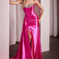 Ladivine CDS526 Dress Micro Crystal Strapless Satin Gown