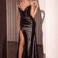 Ladivine CDS528 Dress Crystal Edged Fitted Satin Gown