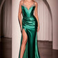 Ladivine CDS528 Dress Crystal Edged Fitted Satin Gown