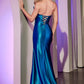 Ladivine CDS528 Dress Crystal Edged Fitted Satin Gown