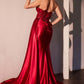Ladivine CDS530 Strapless Sweetheart Fitted Satin Prom Dress