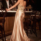Ladivine CDS530 Strapless Sweetheart Fitted Satin Prom Dress