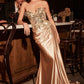 Ladivine CDS530 Strapless Sweetheart Fitted Satin Prom Dress