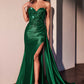 Ladivine CDS530 Strapless Sweetheart Fitted Satin Prom Dress