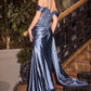 Ladivine CDS532 Off The Shoulder Satin & Lace Prom Dress