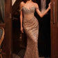 Ladivine CDS534 Beaded Off The Shoulder Mermaid Dress