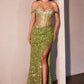 Ladivine CDS534 Beaded Off The Shoulder Mermaid Dress