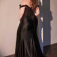 Ladivine CDS537C Off The Shoulder Lace & Satin Curve Dress