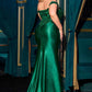 Ladivine CDS537C Off The Shoulder Lace & Satin Curve Dress