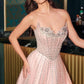 Ladivine CDS541 Glitter A-Line Ball Gown Strapless Crystal Beaded