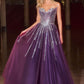 Ladivine CDS541 Glitter A-Line Ball Gown Strapless Crystal Beaded
