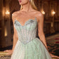 Ladivine CDS541 Glitter A-Line Ball Gown Strapless Crystal Beaded