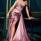 Ladivine CDS542 Off One Shoulder Fitted Gown Sweetheart Neckline Side Sash