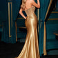 Ladivine CDS543 Satin Stretch Fitted Gown Strapless Boned Bodice