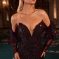 Ladivine CDS545 Strapless Mermaid Gown Floral Sequin