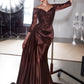 Ladivine CDS549 Mother of the Bride Fitted Gown Off Shoulder