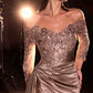 Ladivine CDS549 Mother of the Bride Fitted Gown Off Shoulder