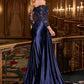 Ladivine CDS549 Mother of the Bride Fitted Gown Off Shoulder