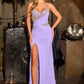 Ladivine CDS552 Star Glamour Luxurious Stretch Satin Fitted Formal Gown