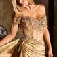 Ladivine CDS554 Opulent Off Shoulder Sparkle Fitted Gown