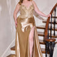 Ladivine CDS556C Corset Bodice Fitted Plus Size Dress Satin Skirt Side Sash