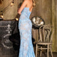 Ladivine CDS560 Ethereal Fitted Lace Strapless Evening Gown