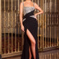 Ladivine CDS562 Sleek Silhouette Asymmetrical Panel Fitted Gown