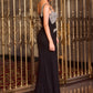 Ladivine CDS562 Sleek Silhouette Asymmetrical Panel Fitted Gown