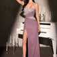 Ladivine CDS562 Sleek Silhouette Asymmetrical Panel Fitted Gown